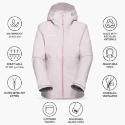 Giacca da trekking Mammut Linard Guide Hardshell Hooded Jacket W Alpine Calamint