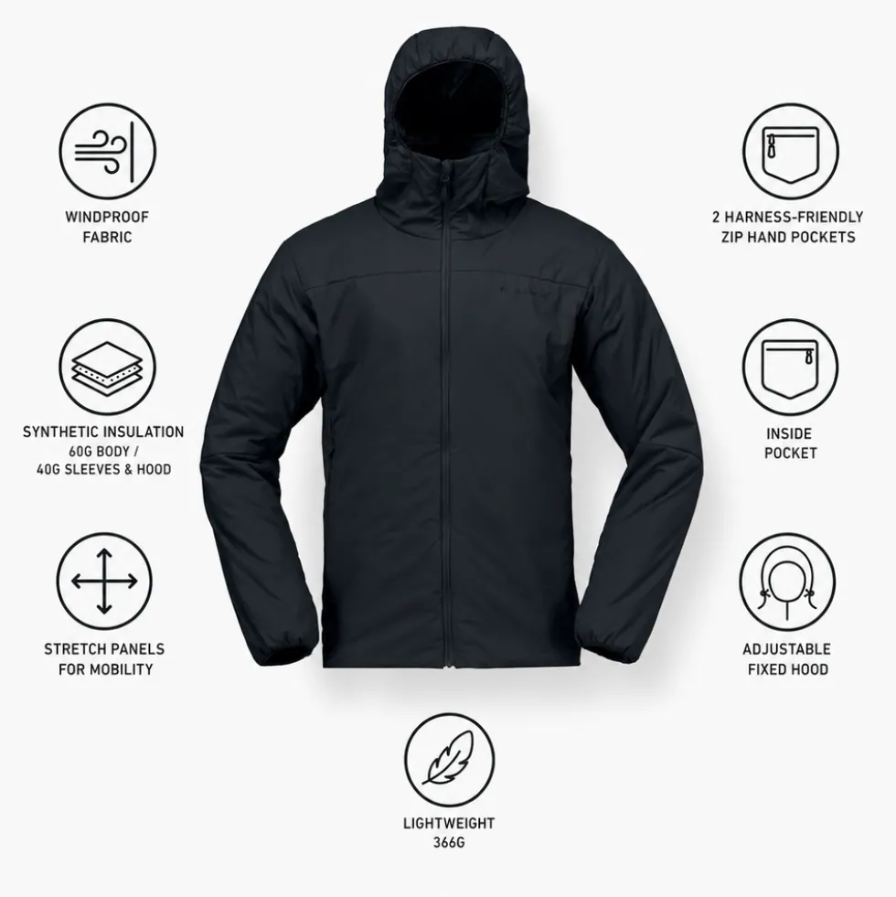 Giacca da trekking Norrona Femund Thermo 60 Zip Hood M's Caviar