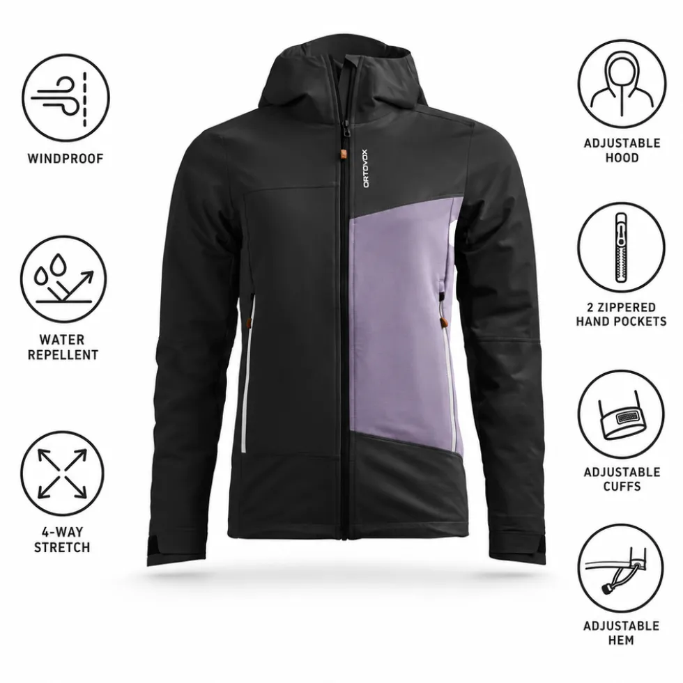 Giacca da trekking Ortovox Seceda Softshell Jacket W Black Raven