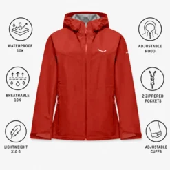 Giacca da trekking Salewa Puez Aqua 4 Ptx 2.5L W Etruscan Red