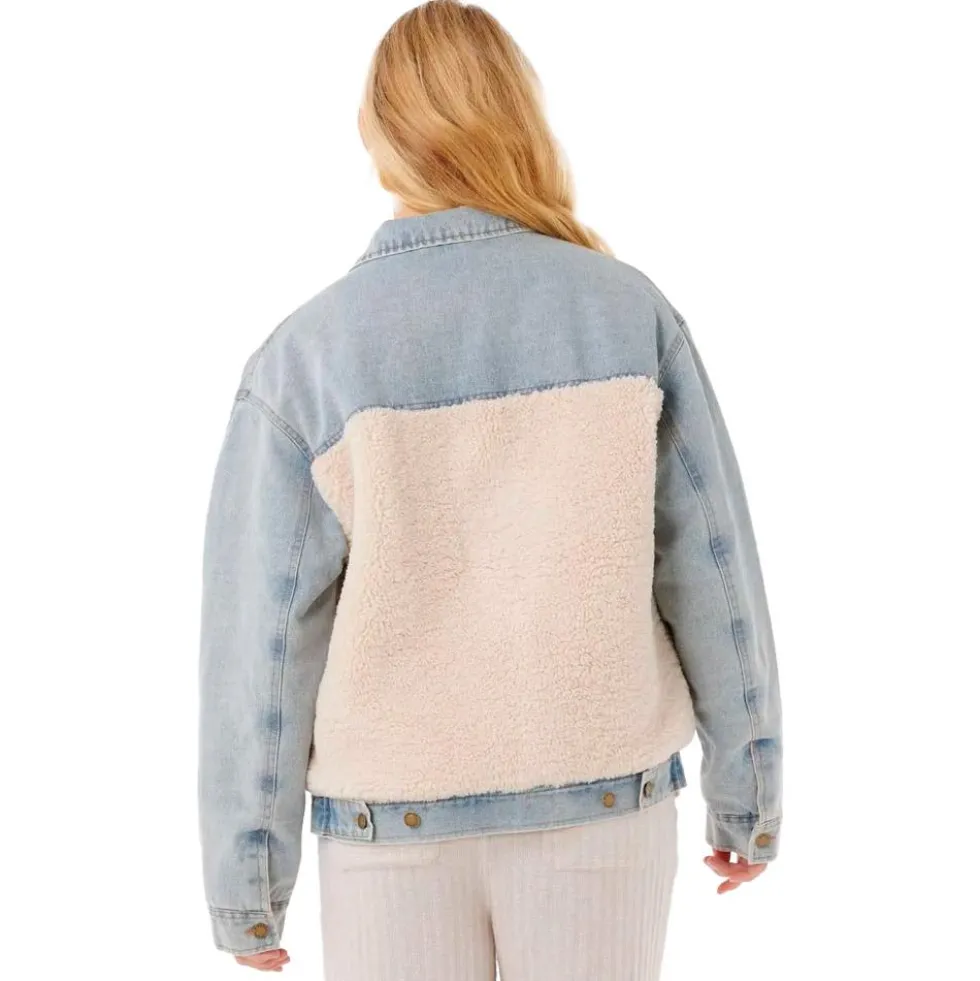 Giacca Rip Curl Cruisin' Sherpa Denim Jacket Washed Blue