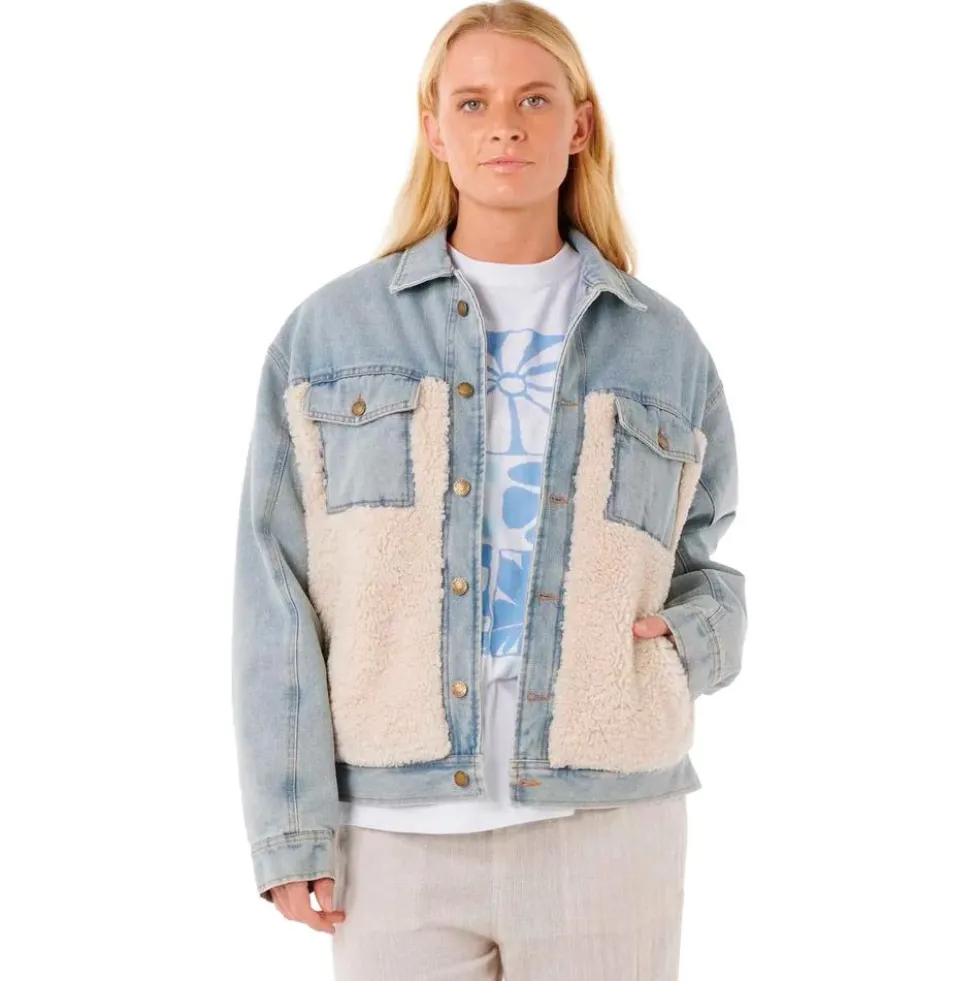 Giacca Rip Curl Cruisin' Sherpa Denim Jacket Washed Blue