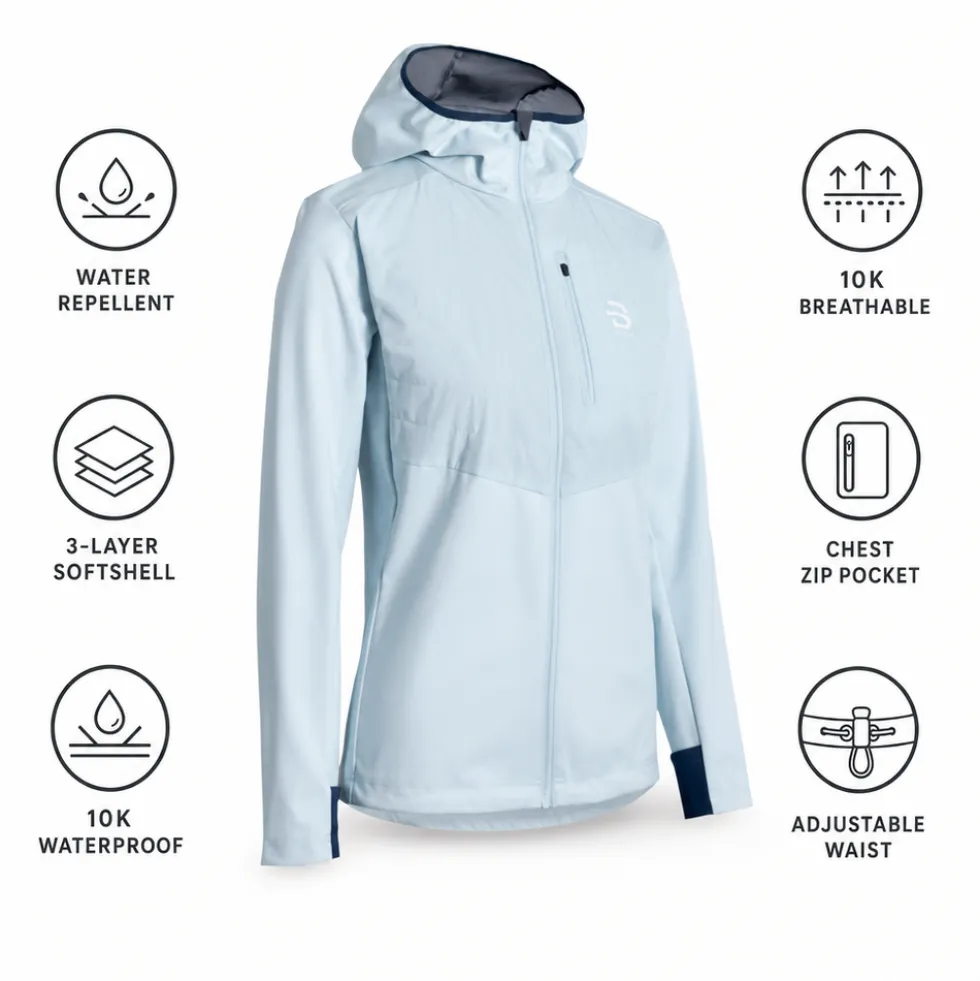 Giacca sci di fondo Bjorn Daehlie Jacket Power Wmn Moonstone Blue