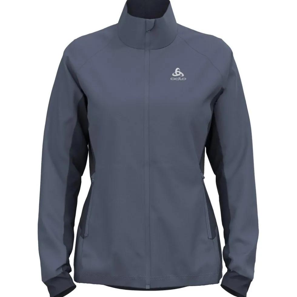Giacca sci di fondo Odlo Brensholmen Wmn Jkt Folkstone Grey India Ink