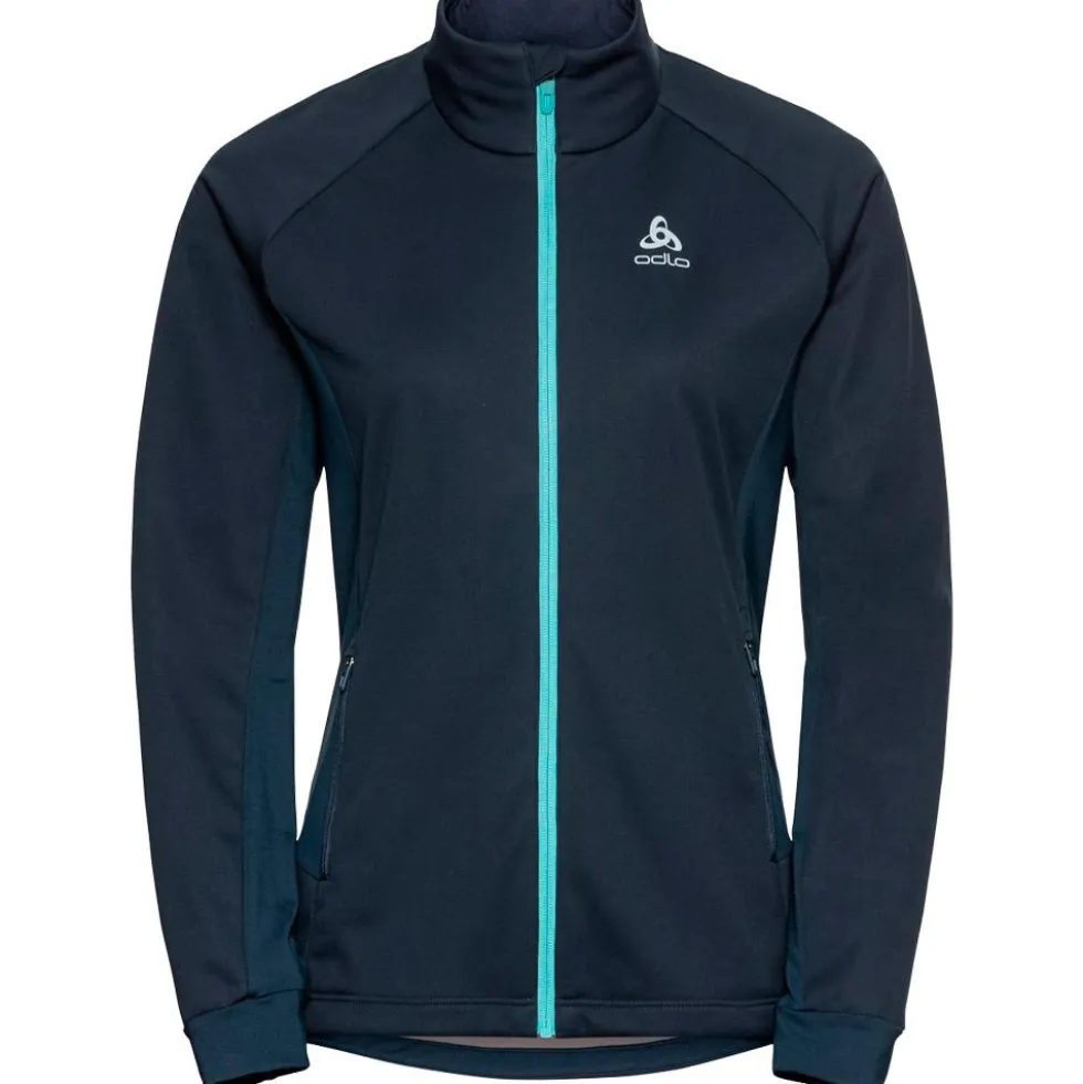 Giacca sci di fondo Odlo Brensholmen Wmn Jkt Dark Sapphire Reef Waters