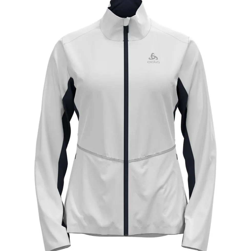 Giacca sci di fondo Odlo Markenes Wmn Jkt White/Dark Sapphire