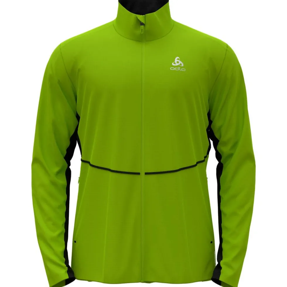 Giacca sci di fondo Odlo Markenes Jkt Lime Green Black