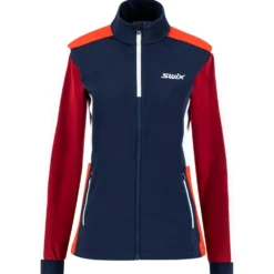 Giacca sci di fondo Swix Cross Jkt Wmn Dark navy - Rhubarb red