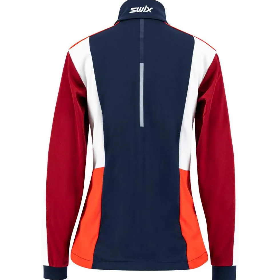 Giacca sci di fondo Swix Cross Jkt Wmn Dark navy - Rhubarb red