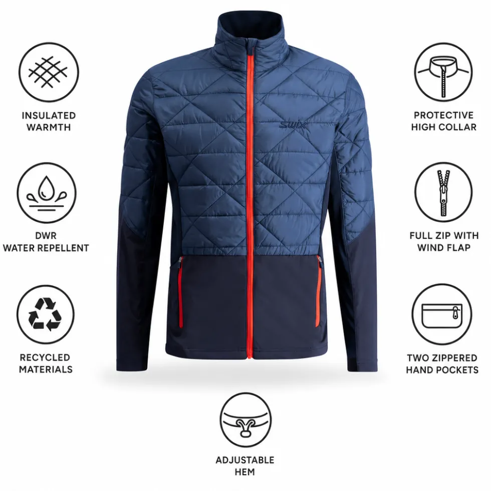 Giacca sci di fondo Swix Infinity Hybrid Insulated Lake Blue Dark Navy