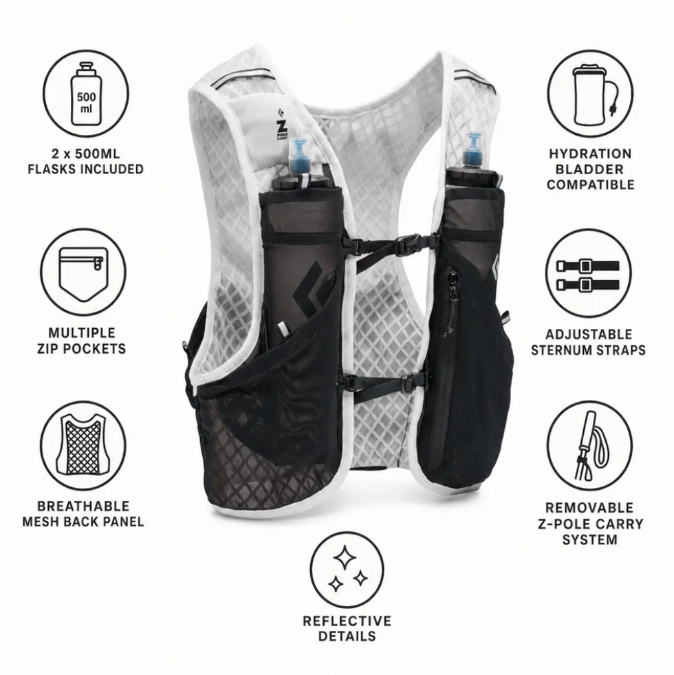 Gilet da trail Black Diamond Distance 6 Hydration Vest Alloy