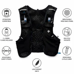 Gilet da trail Black Diamond Distance 6 Hydration Vest Black