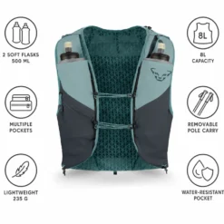 Gilet da trail Dynafit Alpine 8 Vest Smoke Blue Cinder