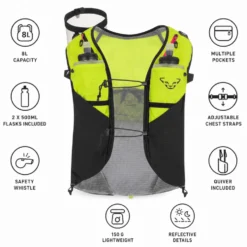 Gilet da trail Dynafit Dna 8 Vest Fluo Yellow Black Out