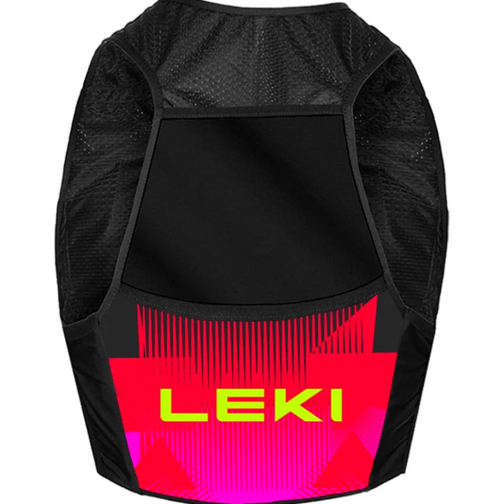 Gilet da trail Leki Trail Running Quiver Vest 6L Black Bright Red Neon Pink