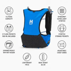 Gilet da trail Millet Intense Pro 5 Icon Blue Black