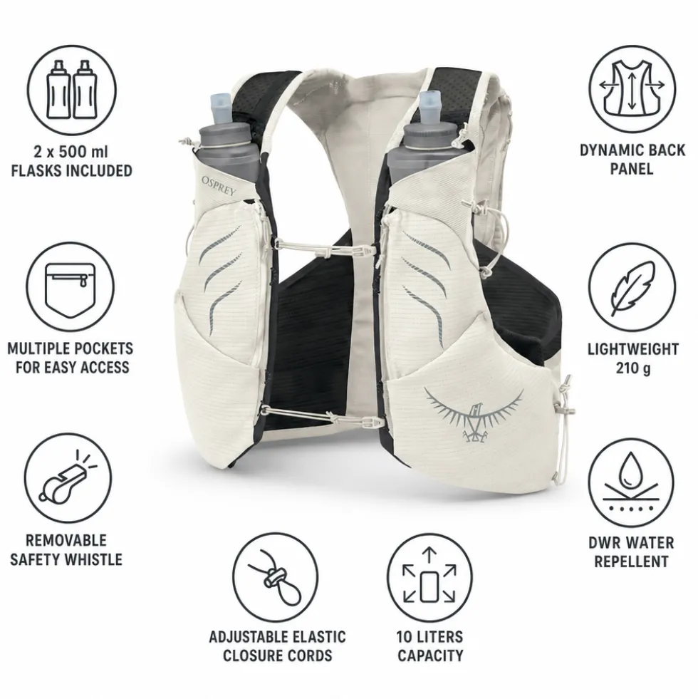 Gilet da trail Osprey Duro Pro 10 Mystery White