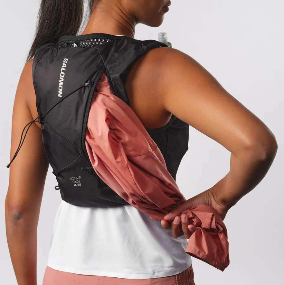 Gilet da trail Salomon Active Skin 4 Women Set Black Metal