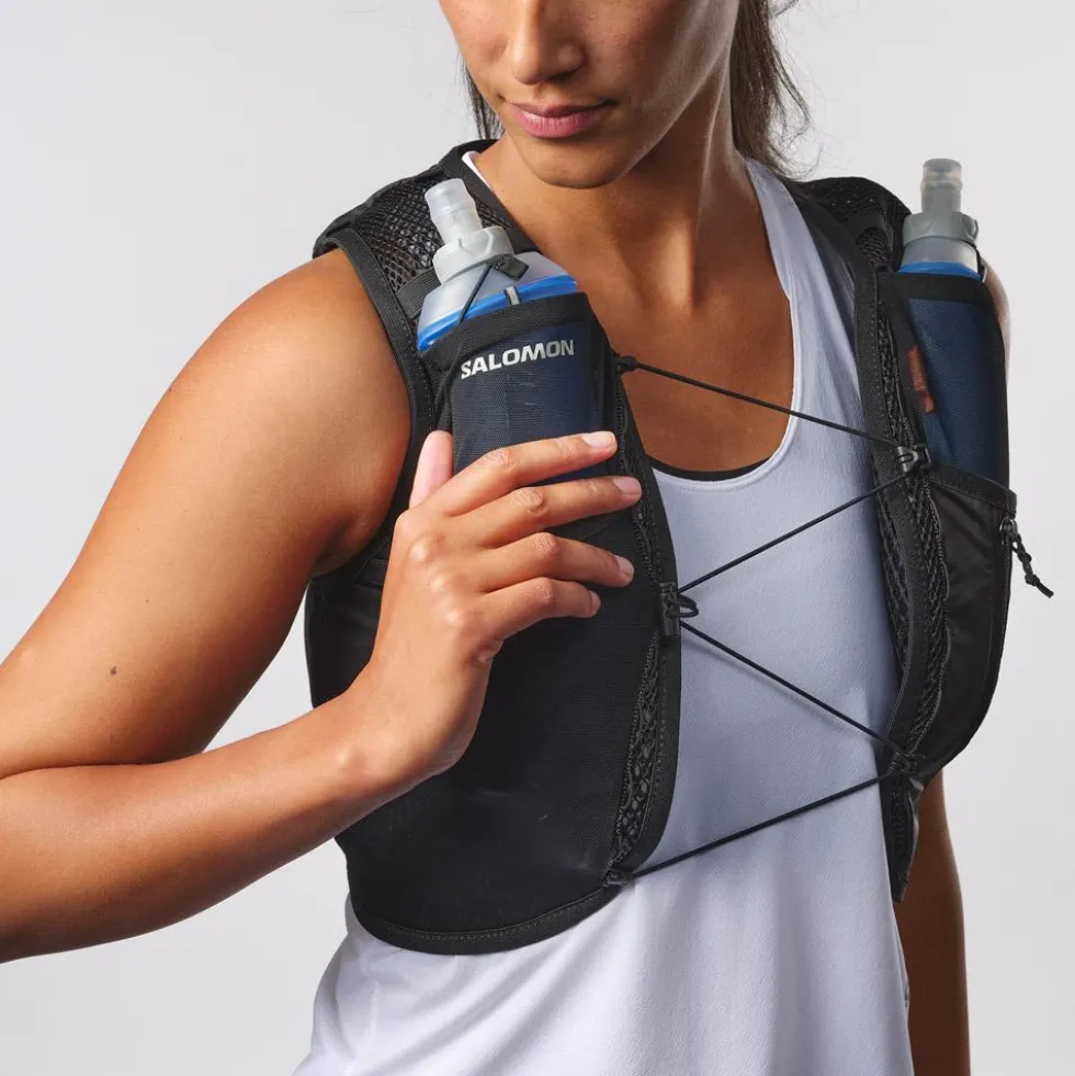 Gilet da trail Salomon Active Skin 4 Women Set Black Metal