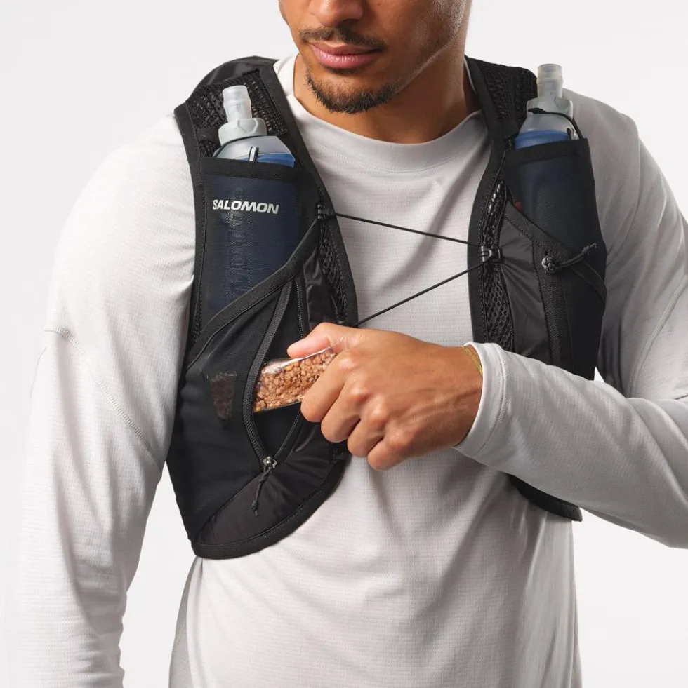 Gilet da trail Salomon Active Skin 12 Set Black Metal