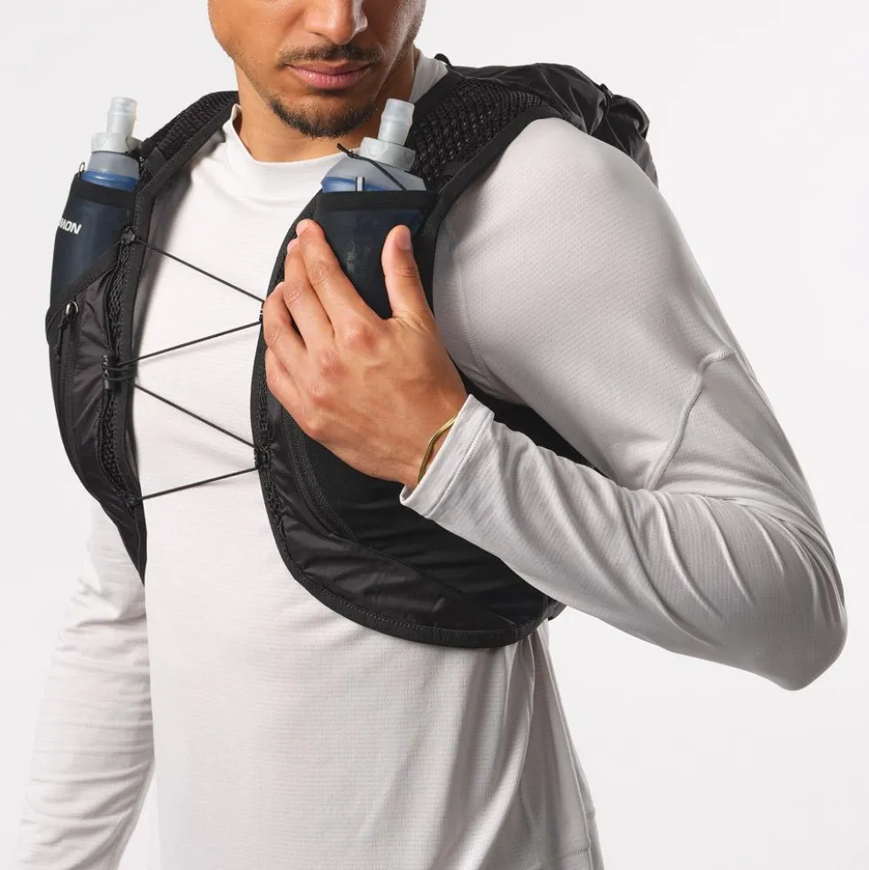 Gilet da trail Salomon Active Skin 12 Set Black Metal