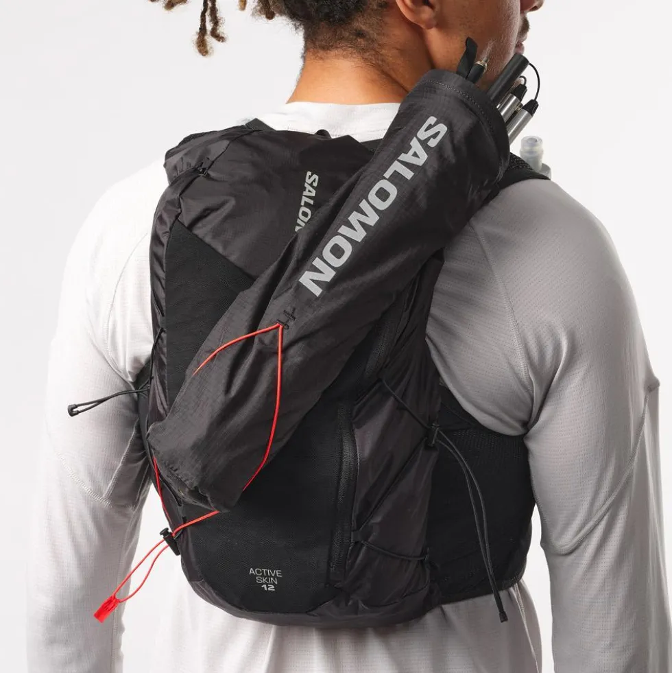Gilet da trail Salomon Active Skin 12 Set Black Metal