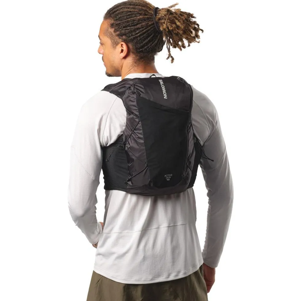 Gilet da trail Salomon Active Skin 12 Set Black Metal