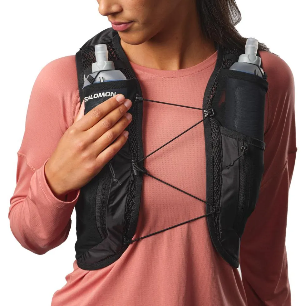 Gilet da trail Salomon Active Skin 12 Women Set Black Metal