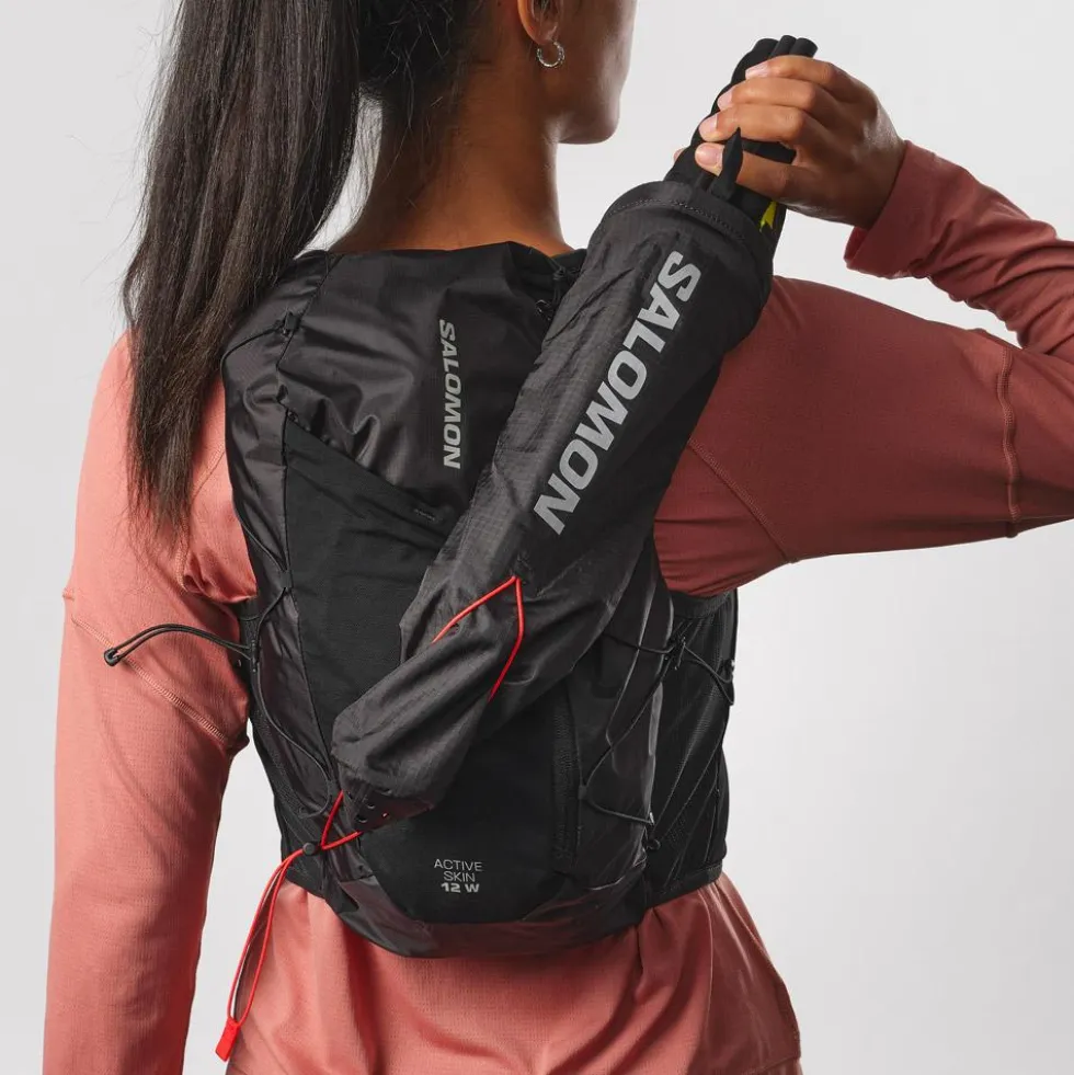 Gilet da trail Salomon Active Skin 12 Women Set Black Metal