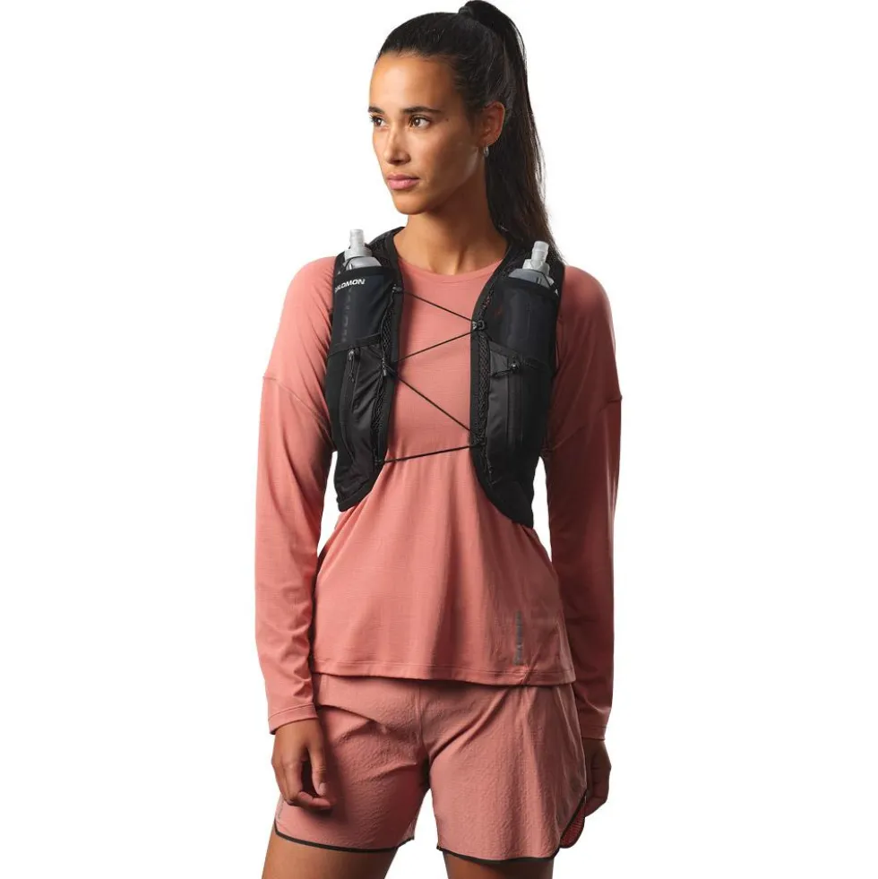 Gilet da trail Salomon Active Skin 12 Women Set Black Metal