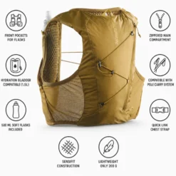 Gilet da trail Salomon Active Skin 4 Set Brillant Olive Willow