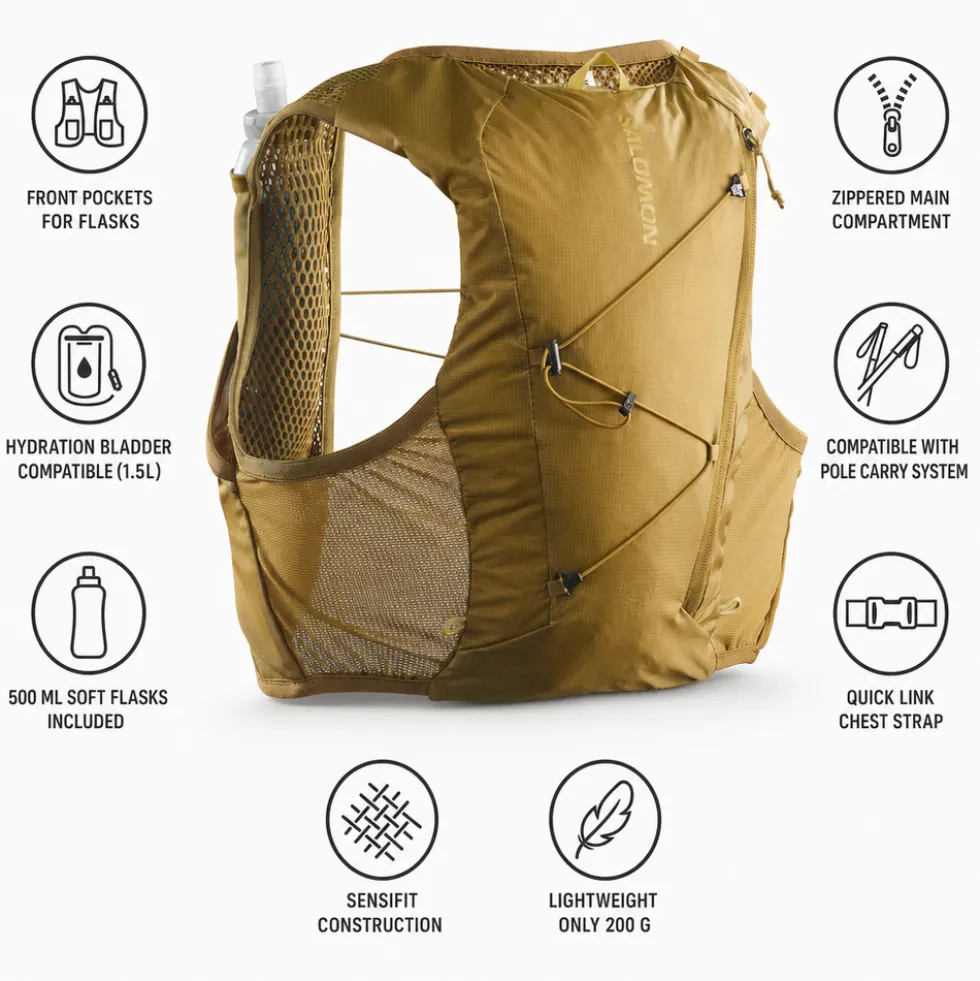 Gilet da trail Salomon Active Skin 4 Set Brillant Olive Willow