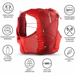Gilet da trail Salomon Active Skin 4 Set Red Dahlia High Risk Red