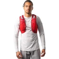Gilet da trail Salomon Active Skin 4 Set Red Dahlia High Risk Red