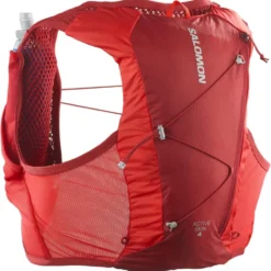 Gilet da trail Salomon Active Skin 4 Set Red Dahlia High Risk Red