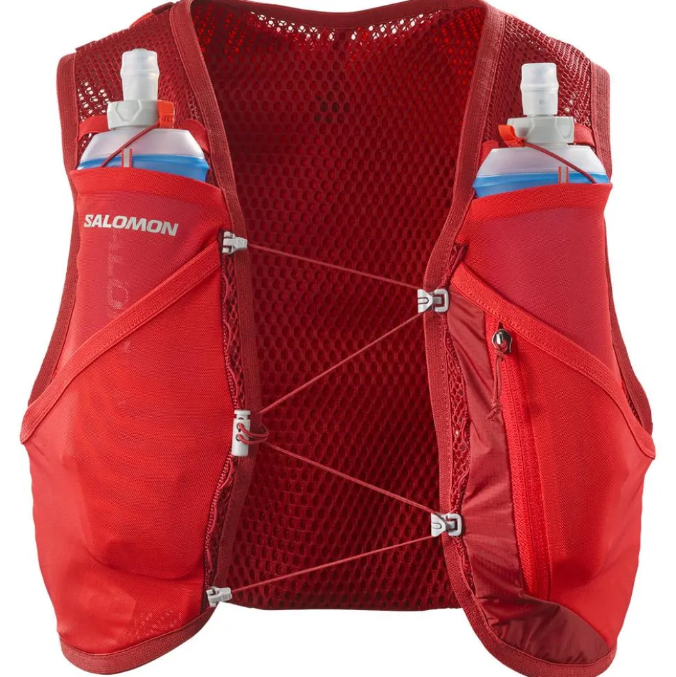 Gilet da trail Salomon Active Skin 4 Set Red Dahlia High Risk Red