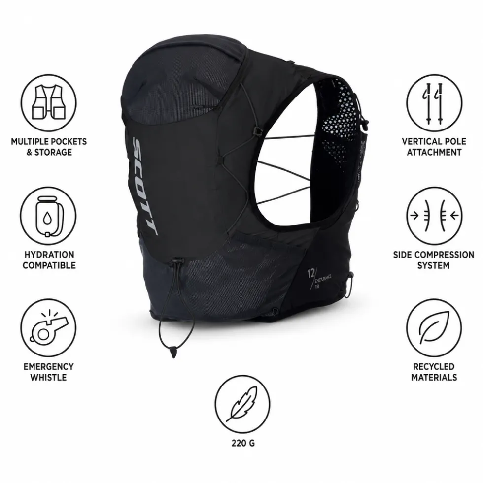 Gilet da trail Scott Endurance Tr' 12 Backpack Black