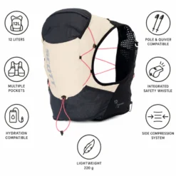 Gilet da trail Scott Endurance Tr' 12 Backpack Cotton White Black