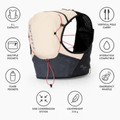Gilet da trail Scott Endurance Tr' 6 Backpack Cotton White Black