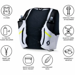 Gilet da trail Scott Rc Pro Tr' 4 Hydration Backpack White Black