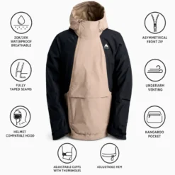 Giubbotto tecnico Burton Reserve 2L Relaxed Summit Taupe True Black