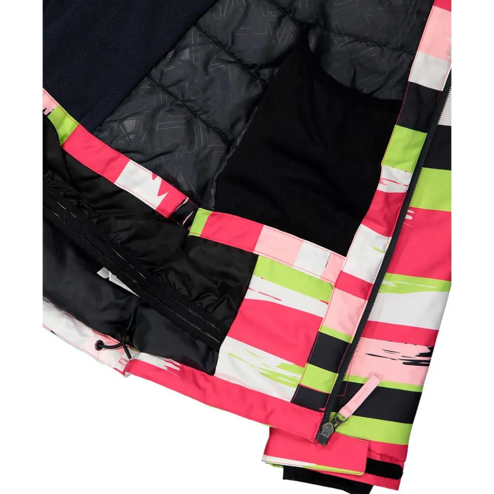 Giubbotto tecnico CMP Kid Girl Jacket Snaps Hood Bianco Carminio Apple