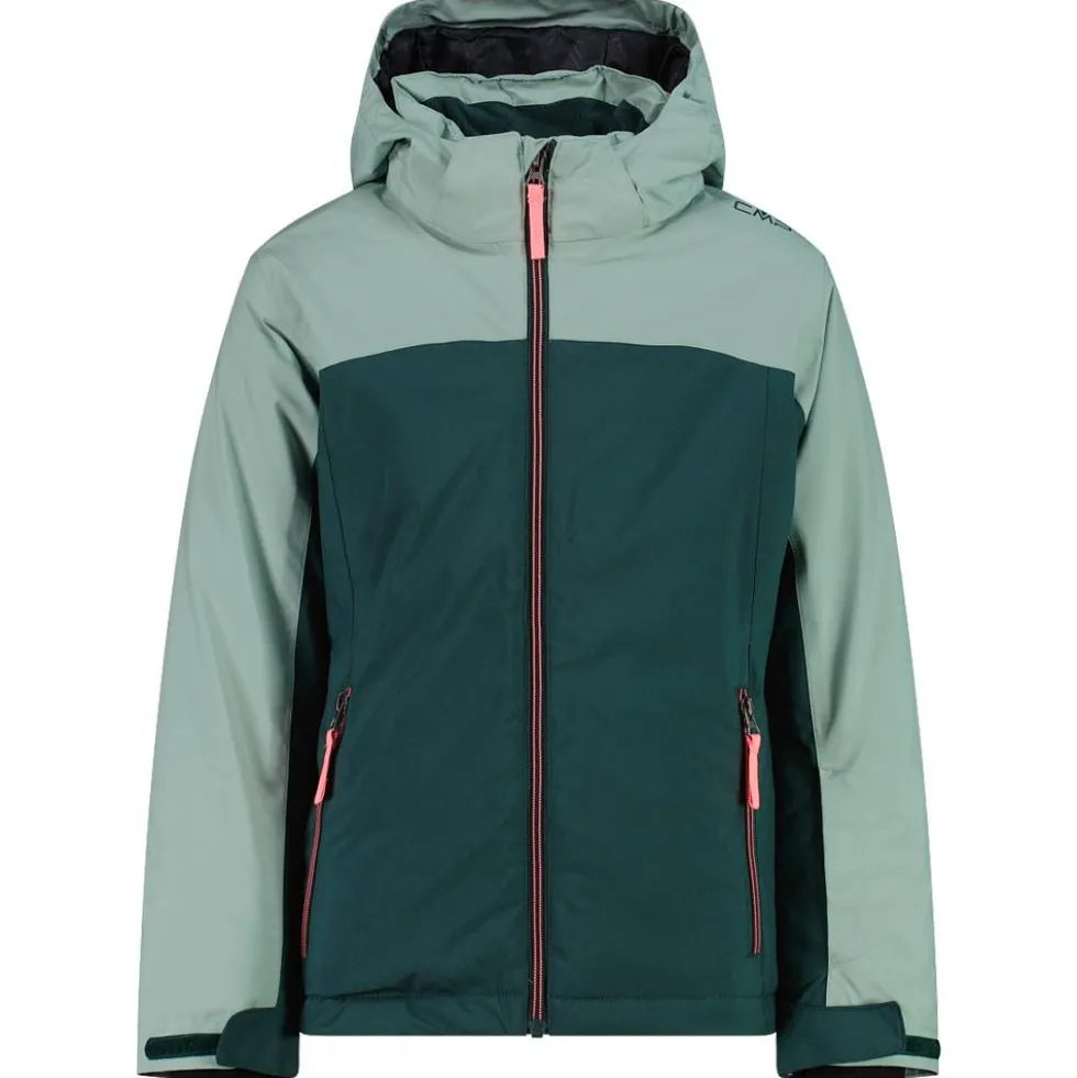 Giubbotto tecnico CMP Kid Girl Jacket Snaps Hood Trek Green