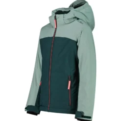 Giubbotto tecnico CMP Kid Girl Jacket Snaps Hood Trek Green