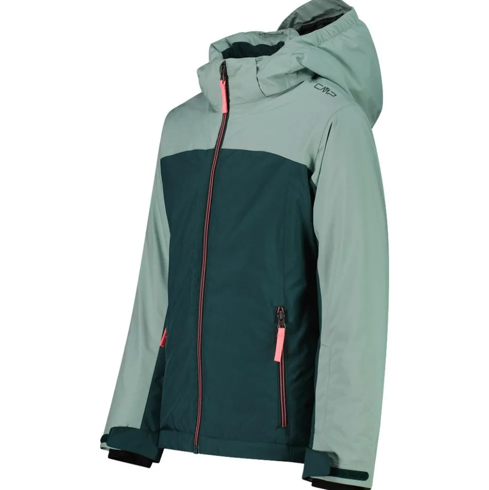 Giubbotto tecnico CMP Kid Girl Jacket Snaps Hood Trek Green
