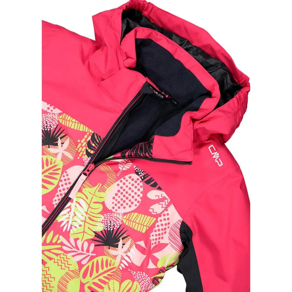 Giubbotto tecnico CMP Kid Girl Jacket Snaps Hood Carminio Pink