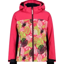 Giubbotto tecnico CMP Kid Girl Jacket Snaps Hood Carminio Pink
