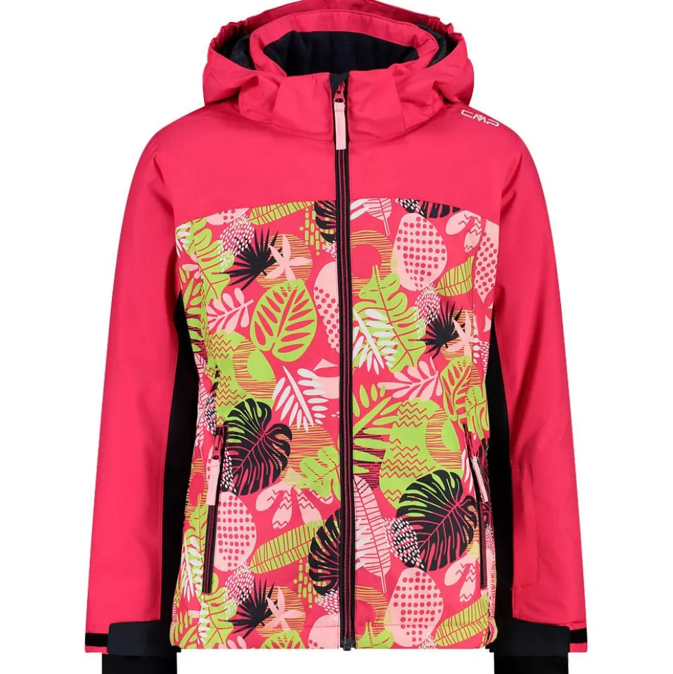 Giubbotto tecnico CMP Kid Girl Jacket Snaps Hood Carminio Pink