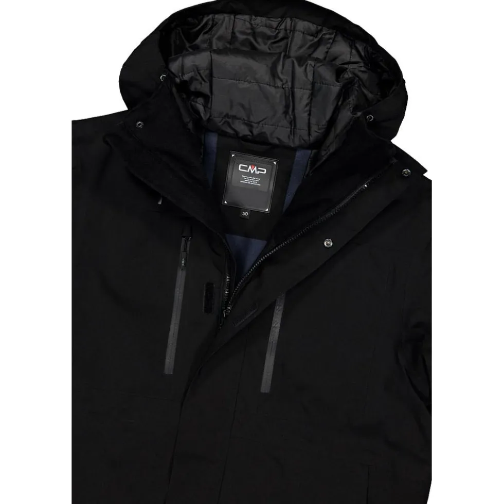 Giubbotto tecnico CMP Man Jacket Fix Hood Nero