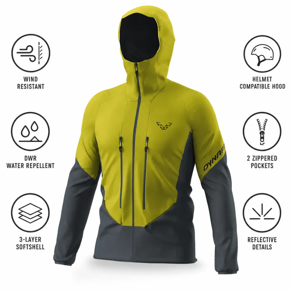 Giubbotto tecnico Dynafit Blacklight Softshell Jacket M Golden Lime